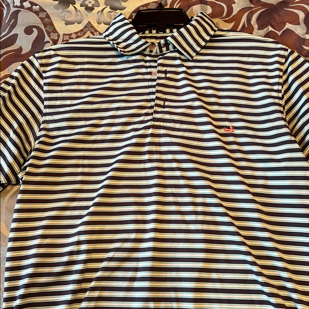 Southern Marsh Striped Performance Polo